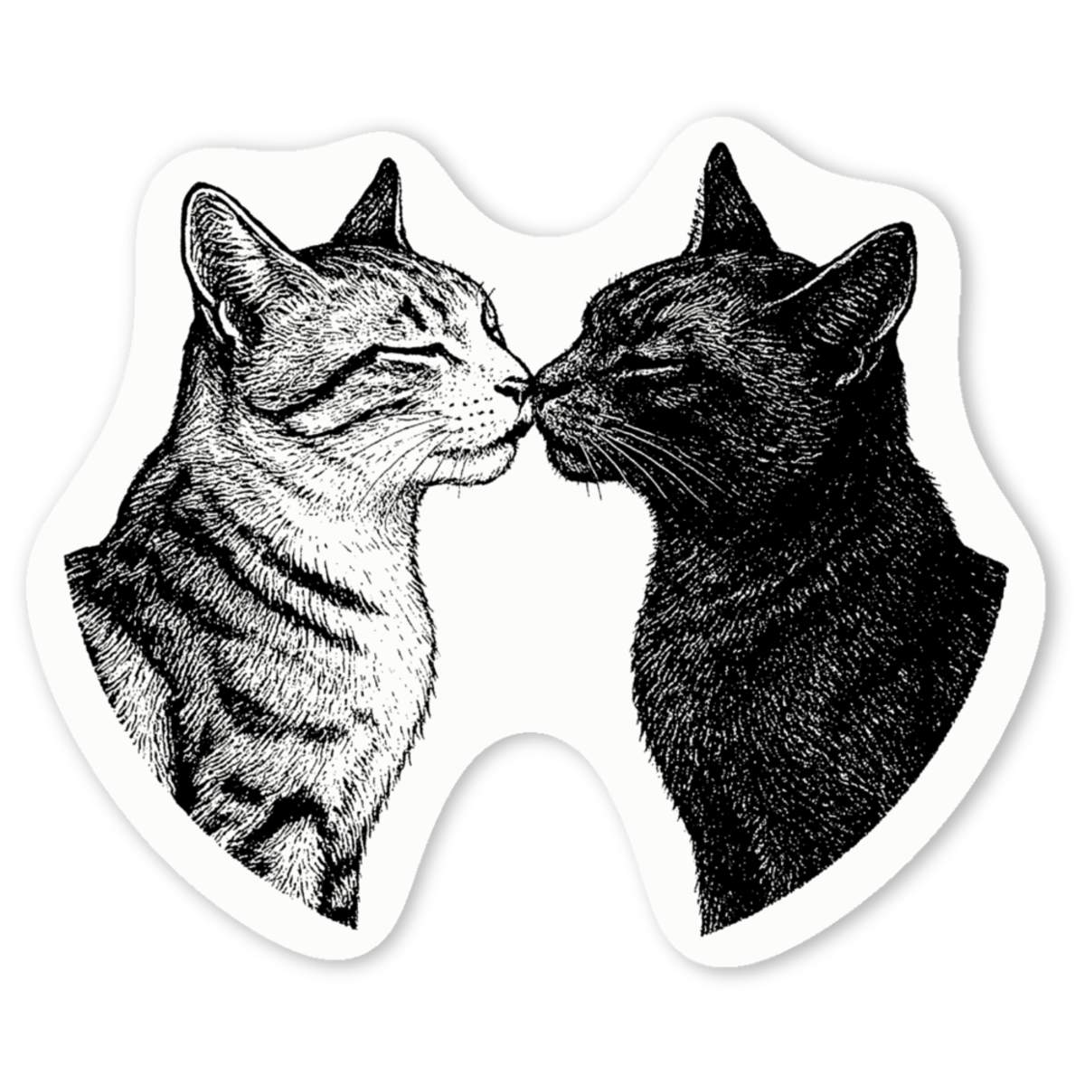 'Cat Couple' Premium Vinyl Decal Stickers – Waterproof, Durable & Easy to Apply - Ideal for Cars, Windows, Bins and More (DW057520)