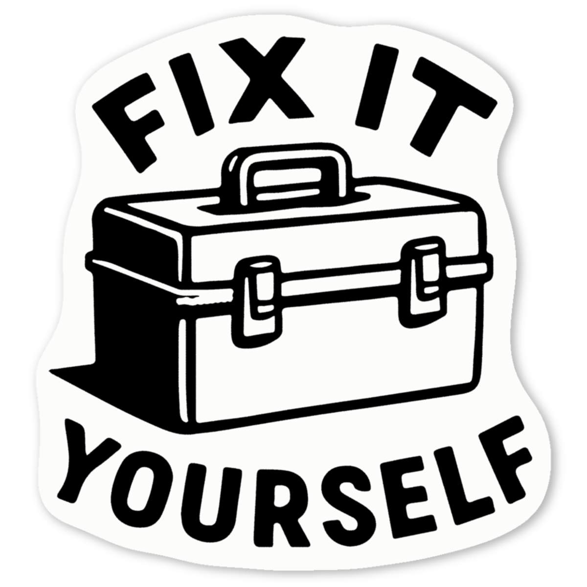 'Fix It Yourself Tool Box' Premium Vinyl Decal Stickers – Waterproof, Durable & Easy to Apply - Ideal for Cars, Windows, Bins and More (DW057778)