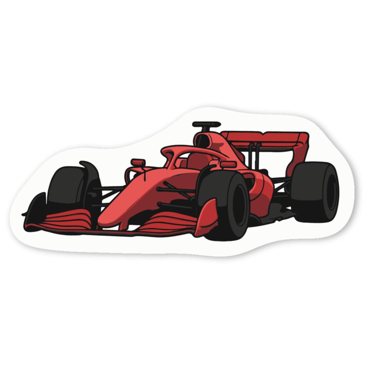 'Racing Car' White Vinyl Decal Sticker - Waterproof Permanent Vinyl Decal for Cars, Windows and Bins (DW060760)