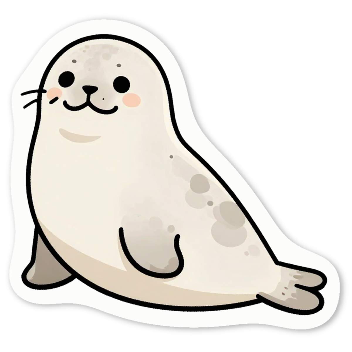 'Harbor Seal' White Vinyl Decal Sticker - Waterproof Permanent Vinyl Decal for Cars, Windows and Bins (DW060868)