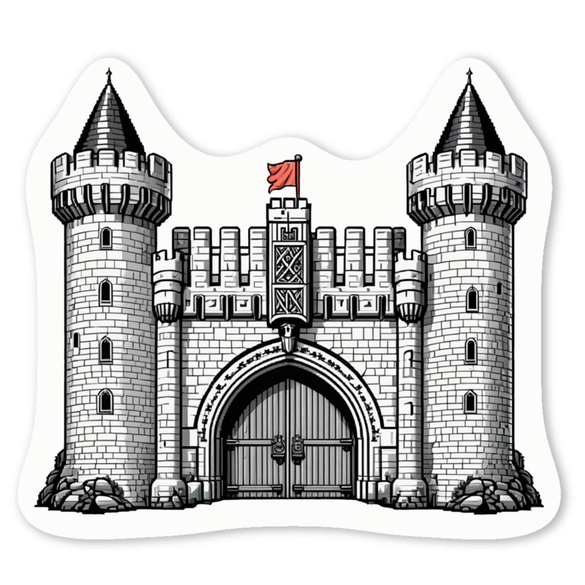 'Medieval Castle Gate' Premium Vinyl Decal Stickers – Waterproof, Durable & Easy to Apply - Ideal for Cars, Windows, Bins and More (DW061677)
