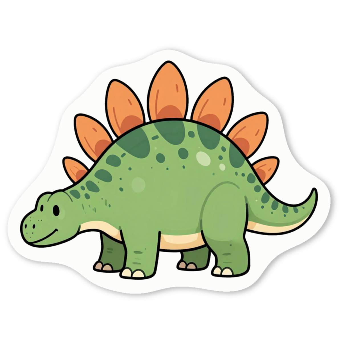 'Stegosaurus' White Vinyl Decal Sticker - Waterproof Permanent Vinyl Decal for Cars, Windows and Bins (DW061968)