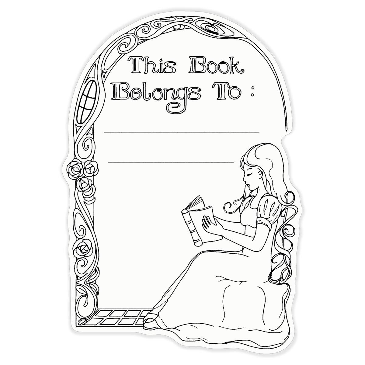 'This Book Belongs To' White Premium Vinyl Decal Sticker – Waterproof, Durable & Easy to Apply - For Car Bumpers, Windows, Bins & More - XL (460mm) (DW00004260)