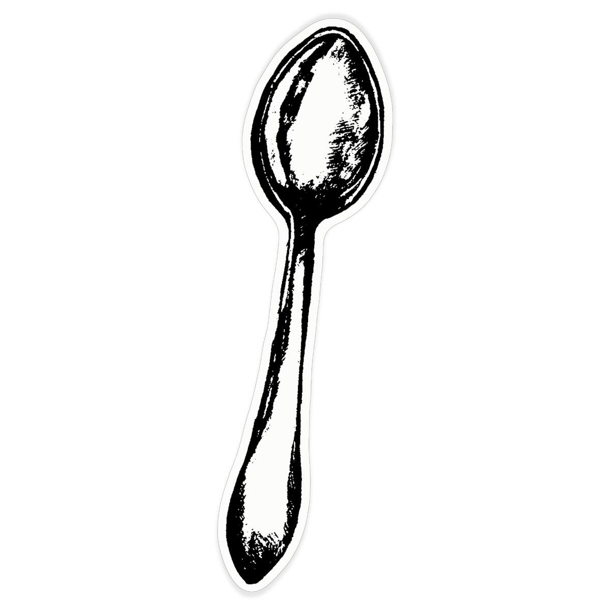 'Teaspoon' White Premium Vinyl Decal Sticker – Waterproof, Durable & Easy to Apply - For Car Bumpers, Windows, Bins & More - XL (460mm) (DW00009148)