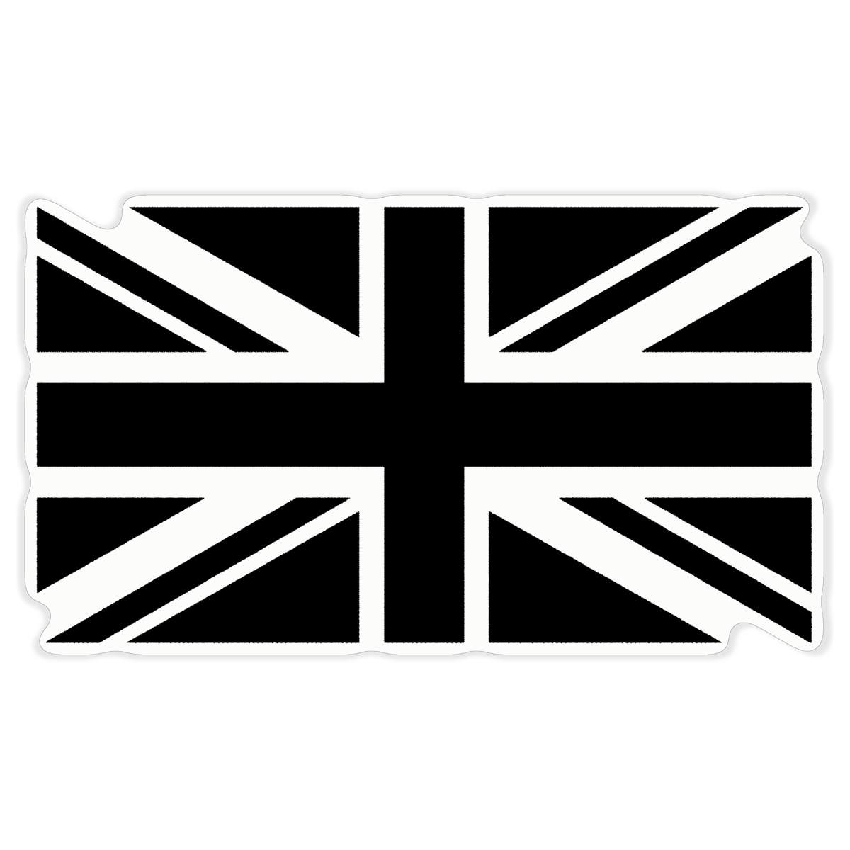 'Union Jack Flag' Vinyl Decal Sticker - White, 46cm - British National Flag Vintage Design - Waterproof Permanent Graphic for Cars, Windows, Bins and Smooth Surfaces (DW00012348)