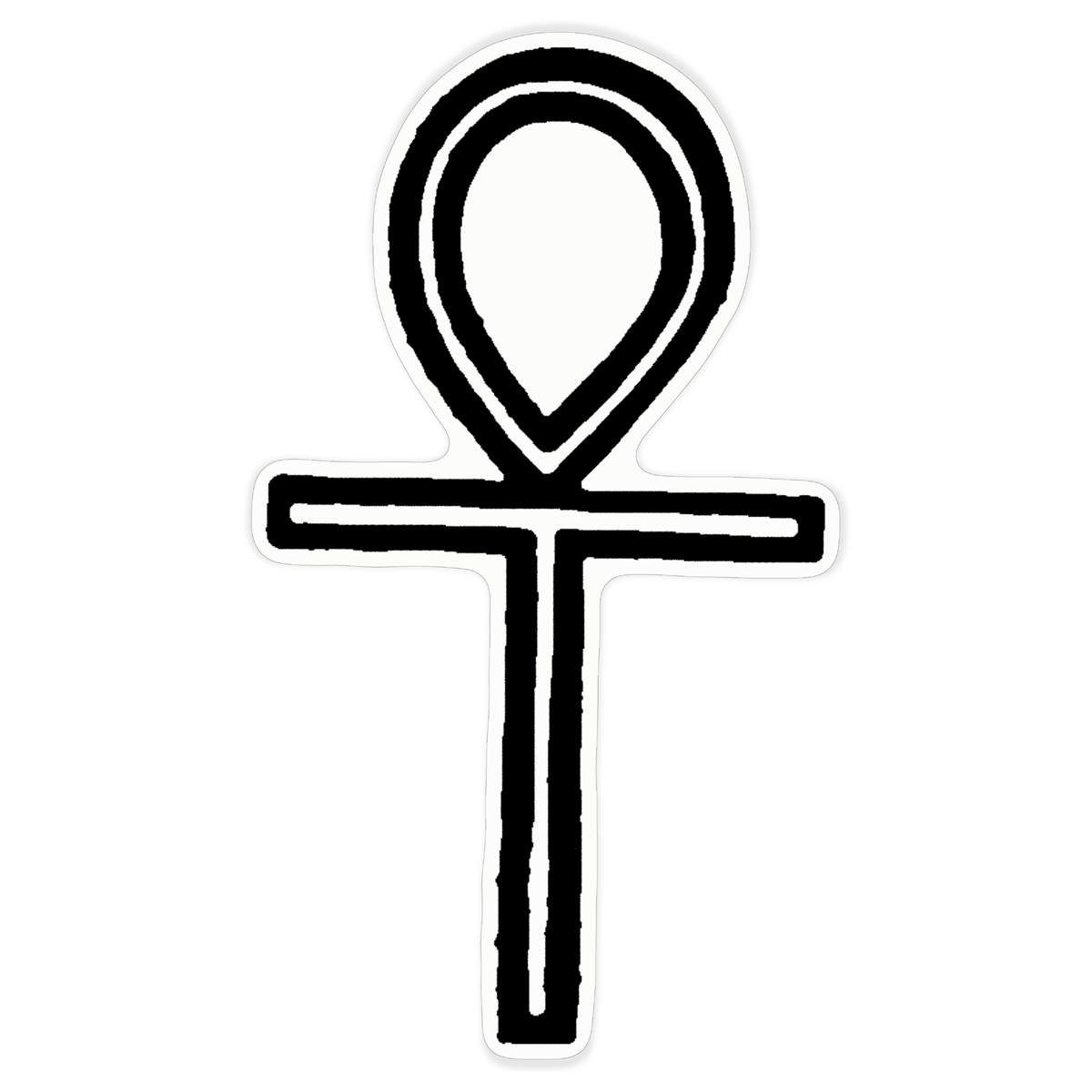 'Egyptian Ankh' White Premium Vinyl Decal Sticker – Waterproof, Durable & Easy to Apply - For Car Bumpers, Windows, Bins & More - XL (460mm) (DW00019916)