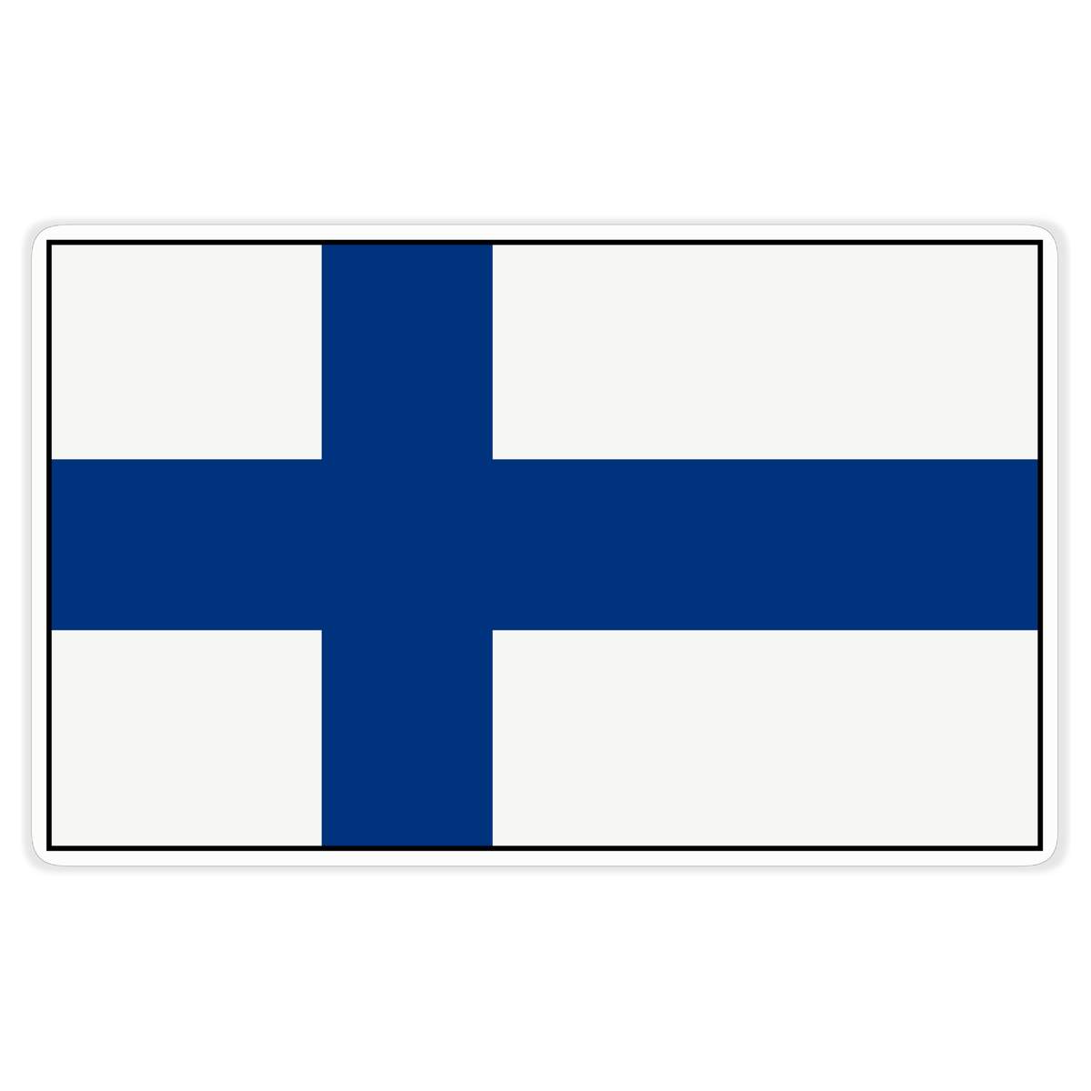 'Finland Flag' White Premium Vinyl Decal Sticker – Waterproof, Durable & Easy to Apply - For Car Bumpers, Windows, Bins & More - XL (460mm) (DW00033024)