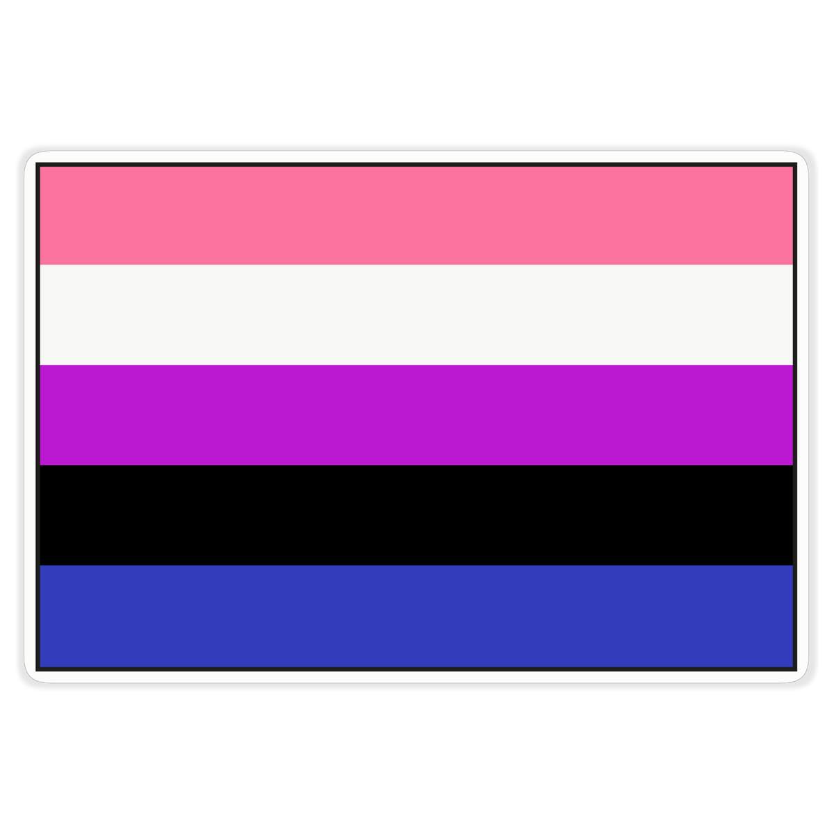'Genderfluid Pride Flag' White Premium Vinyl Decal Sticker – Waterproof, Durable & Easy to Apply - For Car Bumpers, Windows, Bins & More - XL (460mm) (DW00034264)