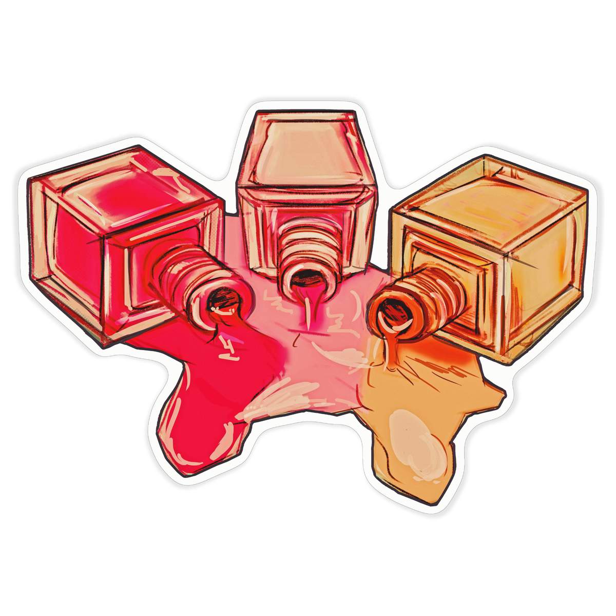 'Spilt Nail Polish' White Premium Vinyl Decal Sticker – Waterproof, Durable & Easy to Apply - For Car Bumpers, Windows, Bins & More - XL (460mm) (DW00034824)