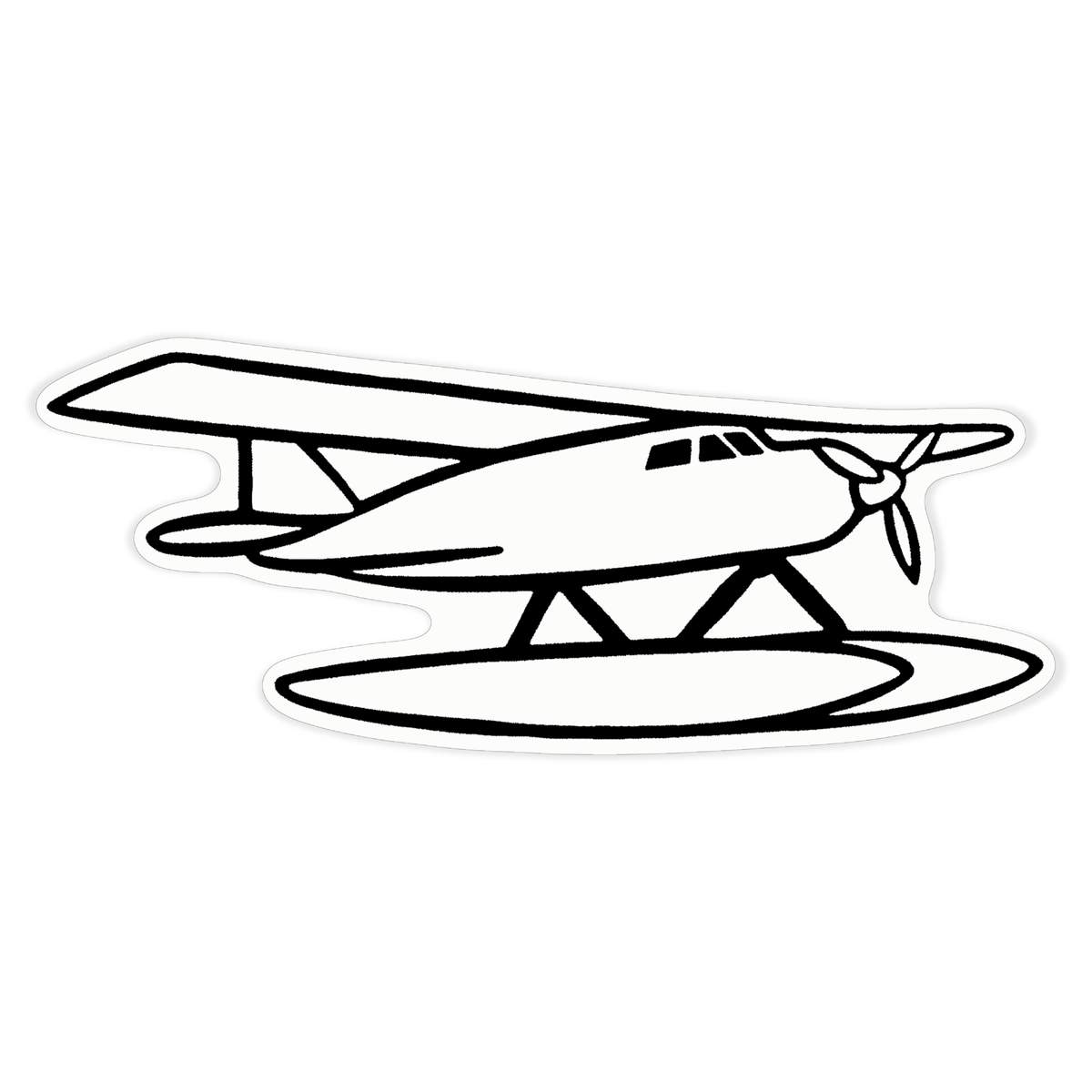 'Seaplane' White Premium Vinyl Decal Sticker – Waterproof, Durable & Easy to Apply - For Car Bumpers, Windows, Bins & More - XL (460mm) (DW00036732)