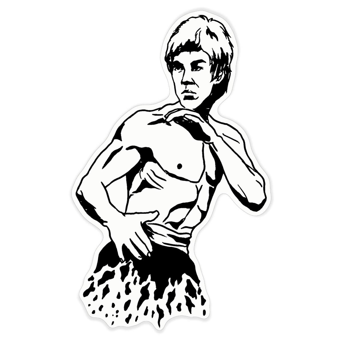 'Martial Arts Pose' White Premium Vinyl Decal Sticker – Waterproof, Durable & Easy to Apply - For Car Bumpers, Windows, Bins & More - XL (460mm) (DW00040756)