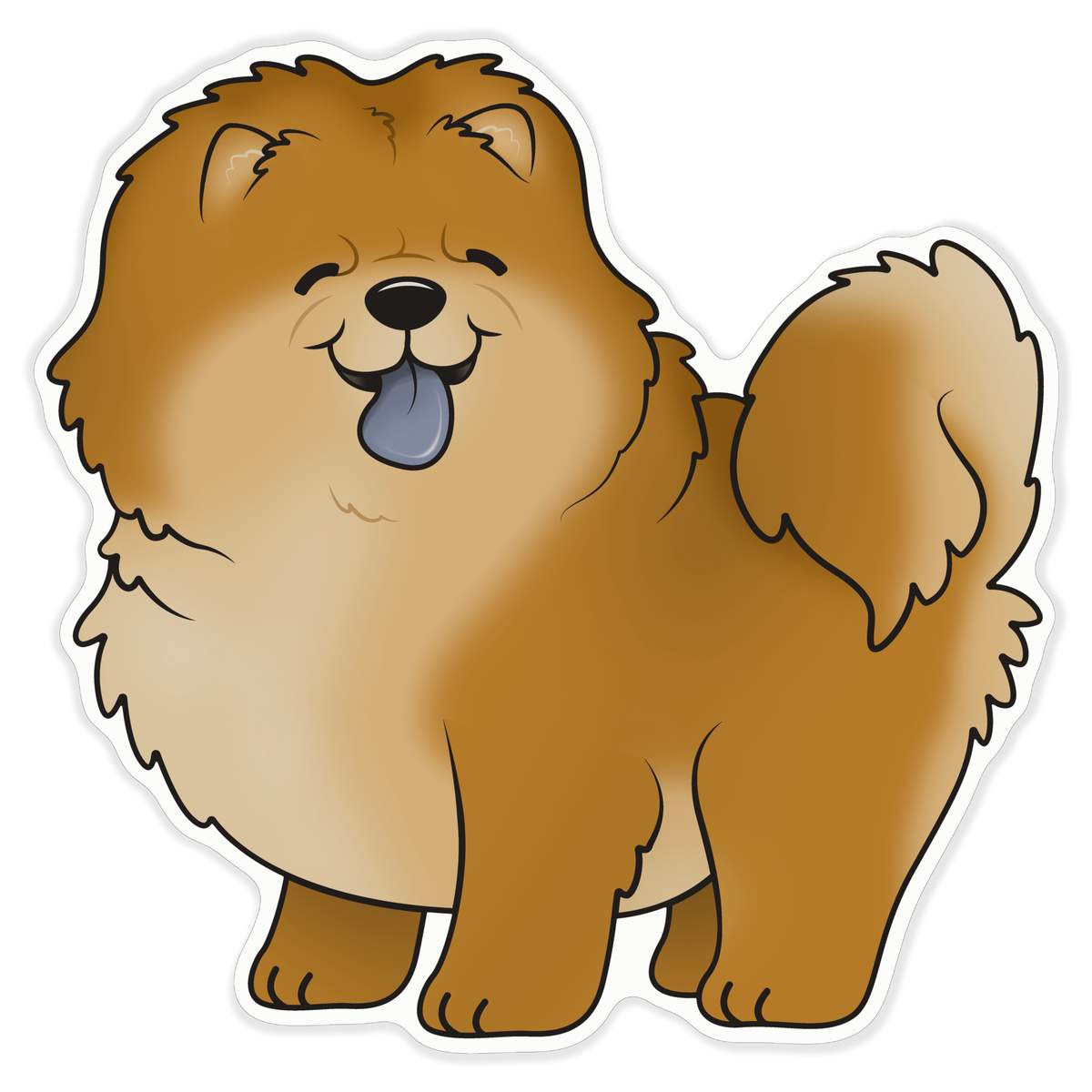 'Chow Chow Dog' White Premium Vinyl Decal Sticker – Waterproof, Durable & Easy to Apply - For Car Bumpers, Windows, Bins & More - XL (460mm) (DW00051048)