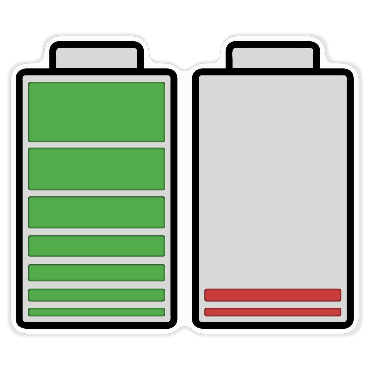 'Full & Empty Batteries' White Premium Vinyl Decal Sticker – Waterproof, Durable & Easy to Apply - For Car Bumpers, Windows, Bins & More - XL (460mm) (DW00052676)