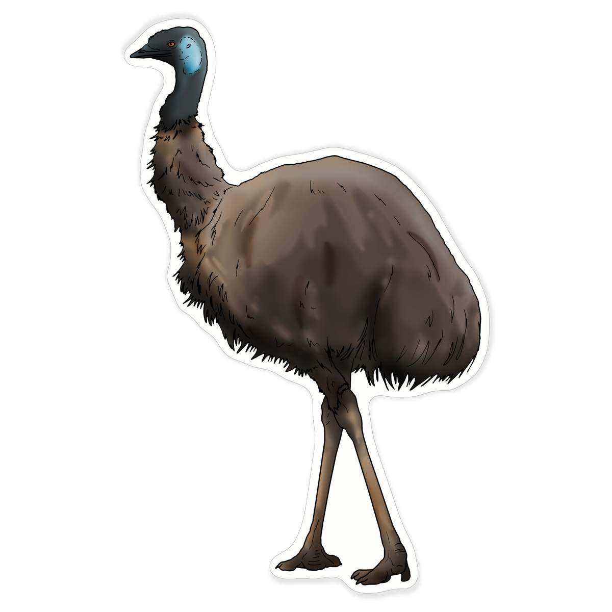 'Emu' White Premium Vinyl Decal Sticker – Waterproof, Durable & Easy to Apply - For Car Bumpers, Windows, Bins & More - XL (460mm) (DW00053468)