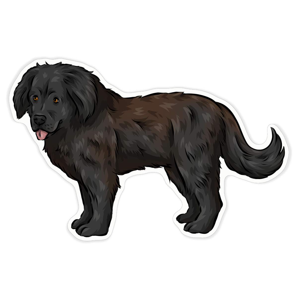 'Newfoundland Dog' White Premium Vinyl Decal Sticker – Waterproof, Durable & Easy to Apply - For Car Bumpers, Windows, Bins & More - XL (460mm) (DW00057400)