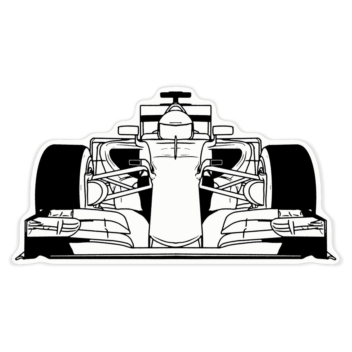 'Sports Race Car' White Premium Vinyl Decal Sticker – Waterproof, Durable & Easy to Apply - For Car Bumpers, Windows, Bins & More - XL (460mm) (DW00061228)