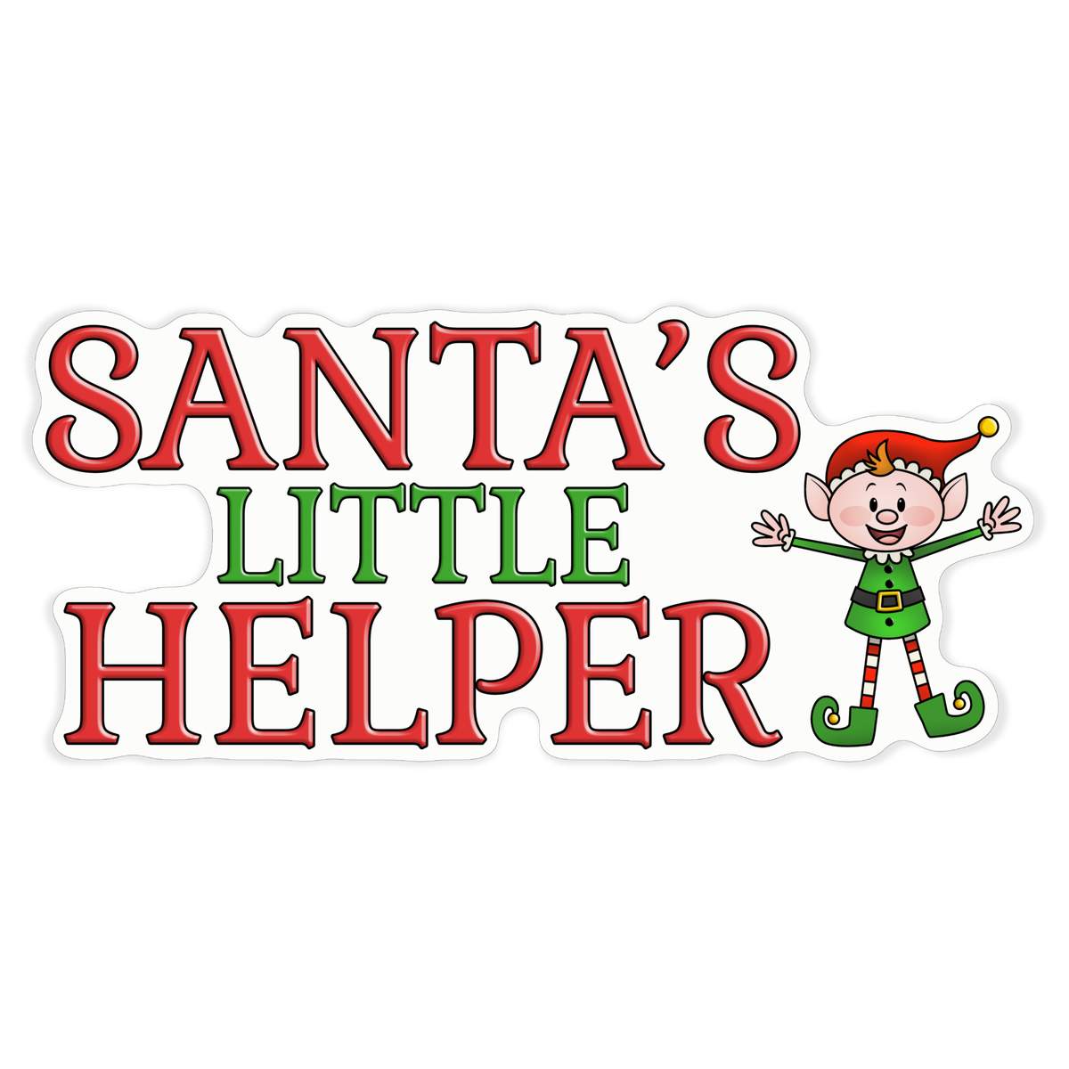 'Santa's Little Helper' White Premium Vinyl Decal Sticker – Waterproof, Durable & Easy to Apply - For Car Bumpers, Windows, Bins & More - XL (460mm) (DW00061684)