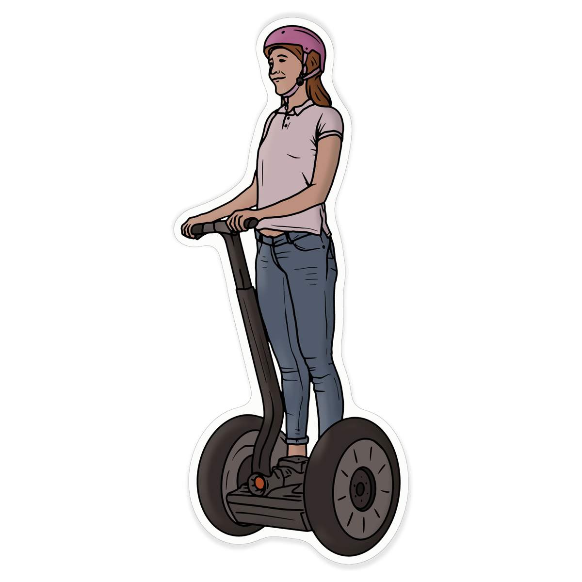 'Hoverboard Woman' White Premium Vinyl Decal Sticker – Waterproof, Durable & Easy to Apply - For Car Bumpers, Windows, Bins & More - XL (460mm) (DW00066916)