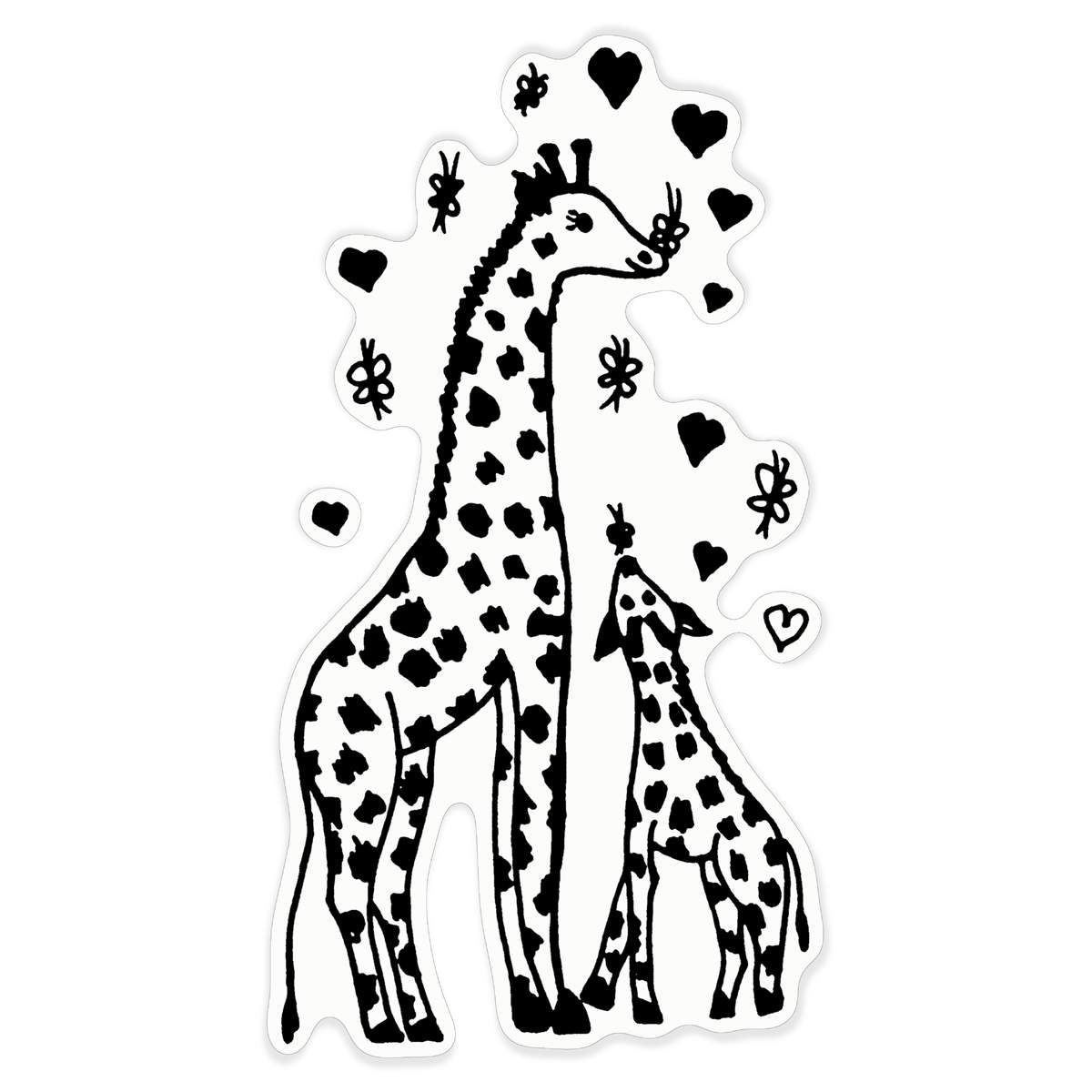 'Giraffe Mother & Calf' White Premium Vinyl Decal Sticker – Waterproof, Durable & Easy to Apply - For Car Bumpers, Windows, Bins & More - XL (460mm) (DW00083511)