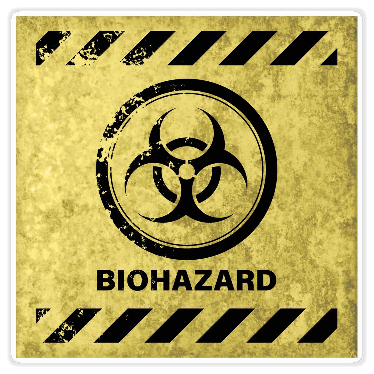 'Biohazard Sign' Vinyl Decal Sticker - White, 46cm - Waterproof Permanent Graphic for Cars, Windows, Bins and Smooth Surfaces (DW00095859)
