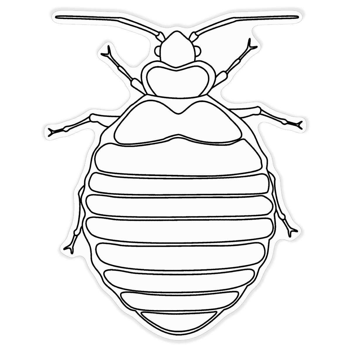 'Bed Bug' White Premium Vinyl Decal Sticker – Waterproof, Durable & Easy to Apply - For Car Bumpers, Windows, Bins & More - XL (460mm) (DW00097943)