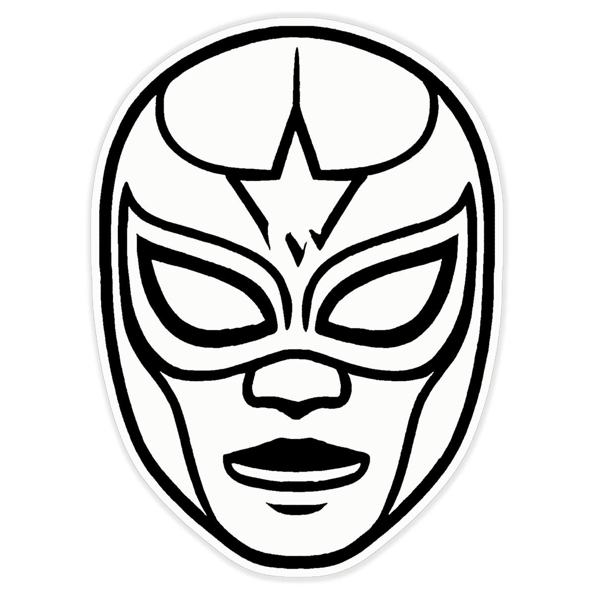 'Lucha Libre Mask' White Premium Vinyl Decal Sticker – Waterproof, Durable & Easy to Apply - For Car Bumpers, Windows, Bins & More - XL (460mm) (DW00106719)