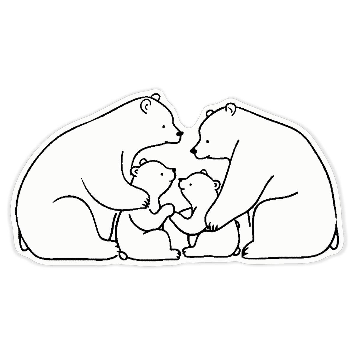 'Bear Family' White Premium Vinyl Decal Sticker – Waterproof, Durable & Easy to Apply - For Car Bumpers, Windows, Bins & More - XL (460mm) (DW00114699)