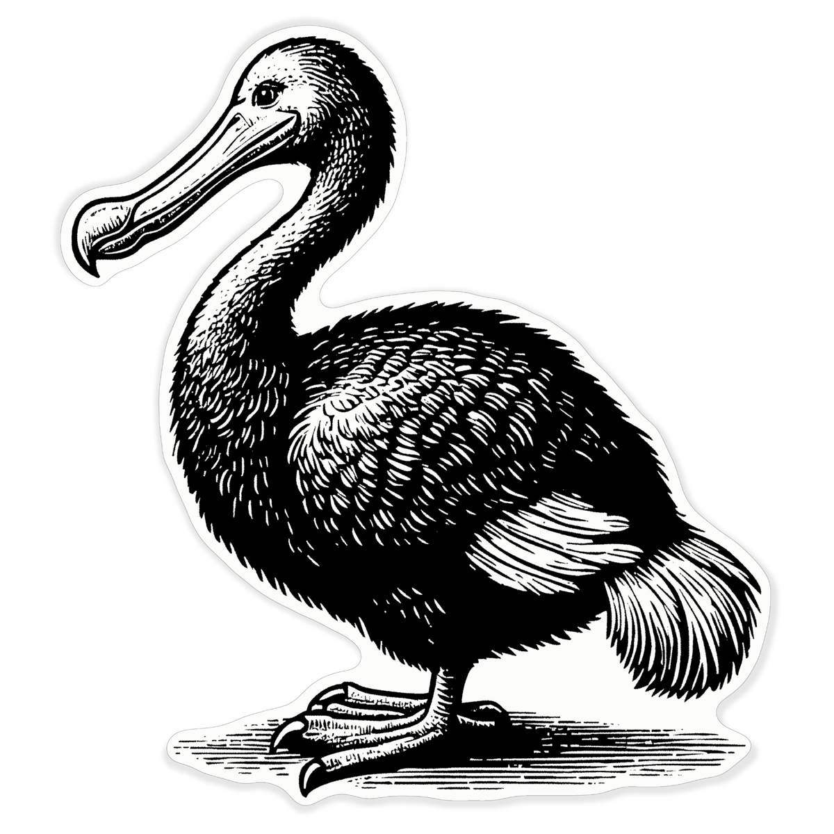 'Dodo Bird' Vinyl Decal Sticker - White, 46cm - Waterproof Permanent Graphic for Cars, Windows, Bins and Smooth Surfaces (DW00119151)