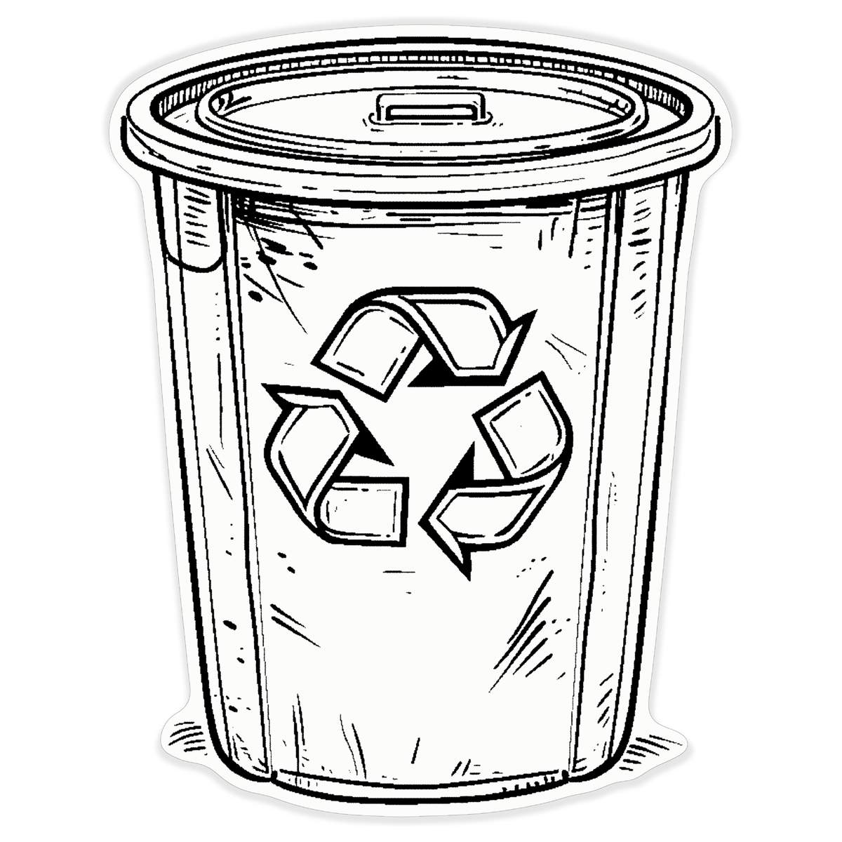 'Recycle Bin' White Premium Vinyl Decal Sticker – Waterproof, Durable & Easy to Apply - For Car Bumpers, Windows, Bins & More - XL (460mm) (DW00121127)