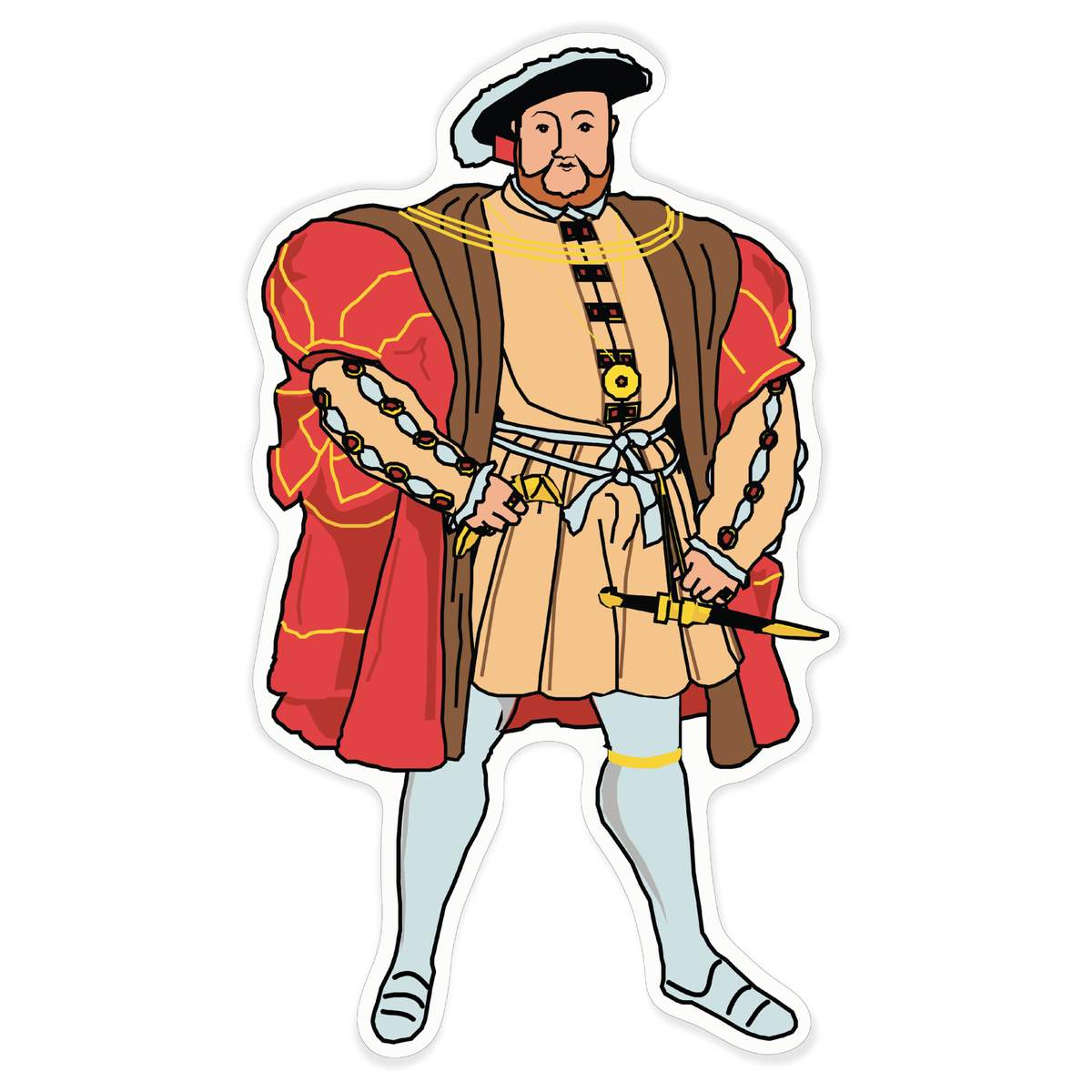 'King Henry VIII' White Premium Vinyl Decal Sticker – Waterproof, Durable & Easy to Apply - For Car Bumpers, Windows, Bins & More - XL (460mm) (DW00127427)