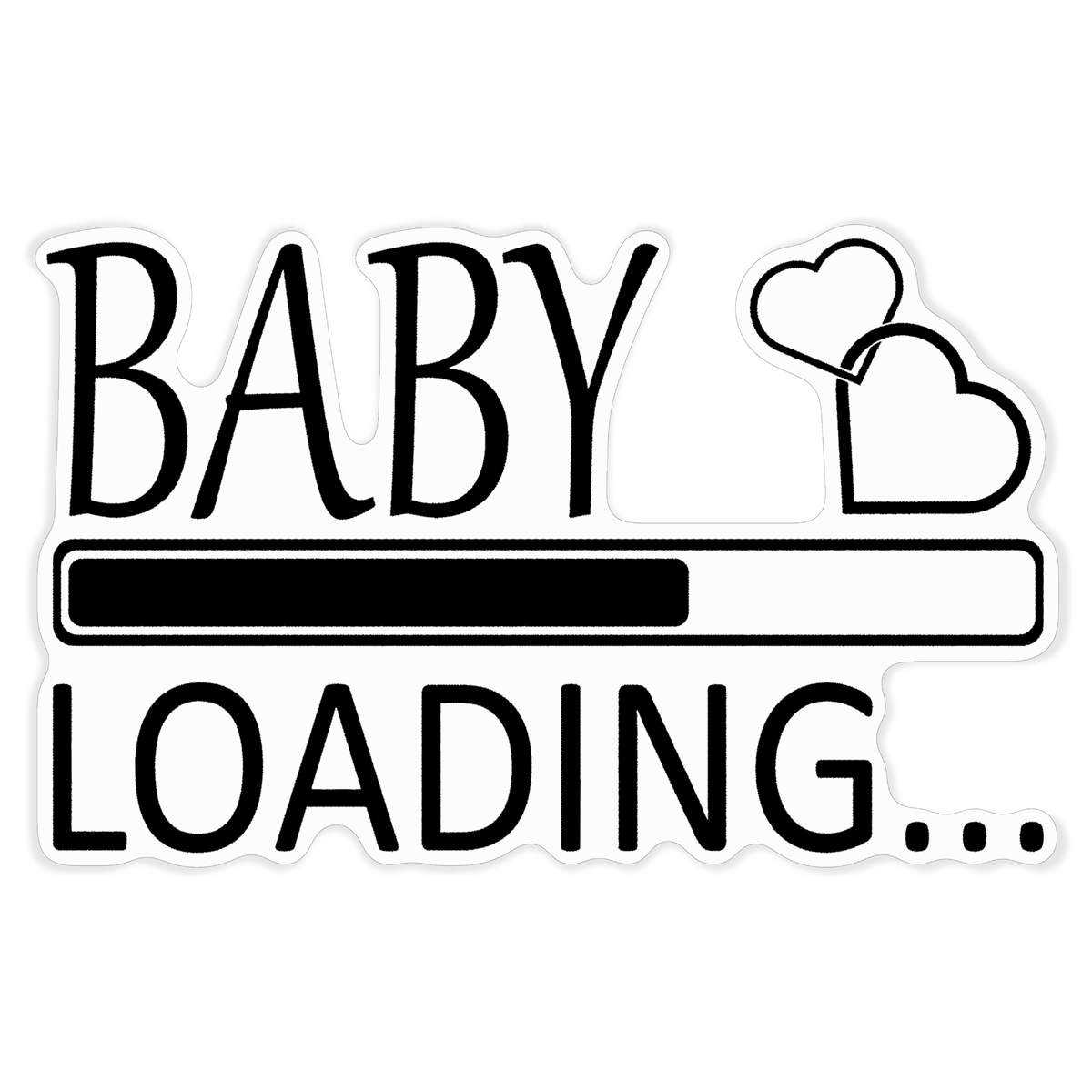 'Baby Loading' White Premium Vinyl Decal Sticker – Waterproof, Durable & Easy to Apply - For Car Bumpers, Windows, Bins & More - XL (460mm) (DW00128735)