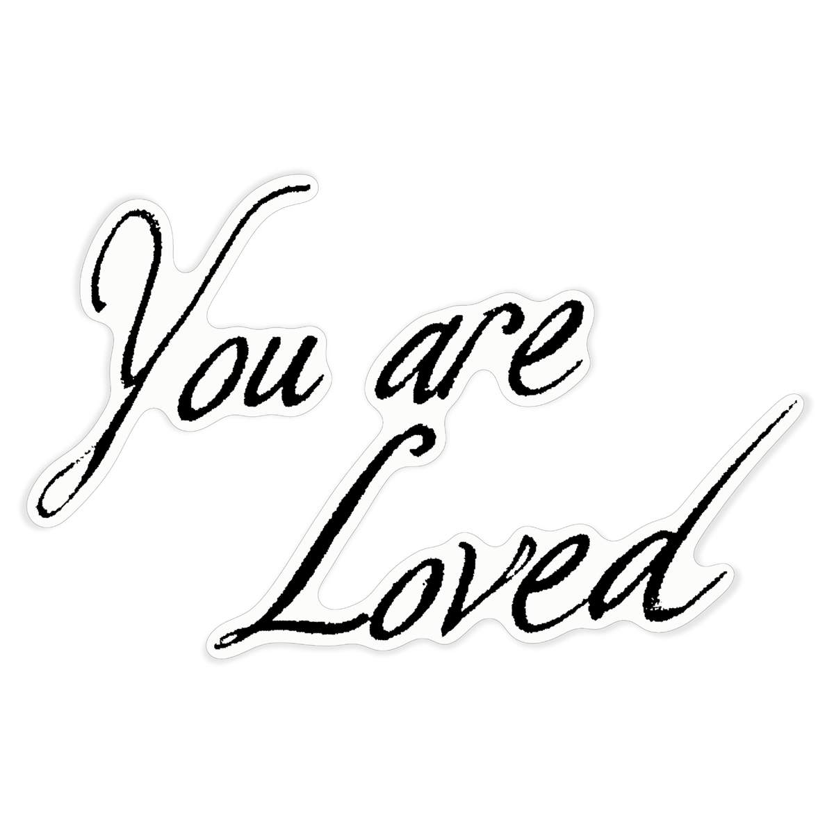 'You are Loved' Vinyl Decal Sticker - White, 46cm - Waterproof Permanent Graphic for Cars, Windows, Bins and Smooth Surfaces (DW00136027)