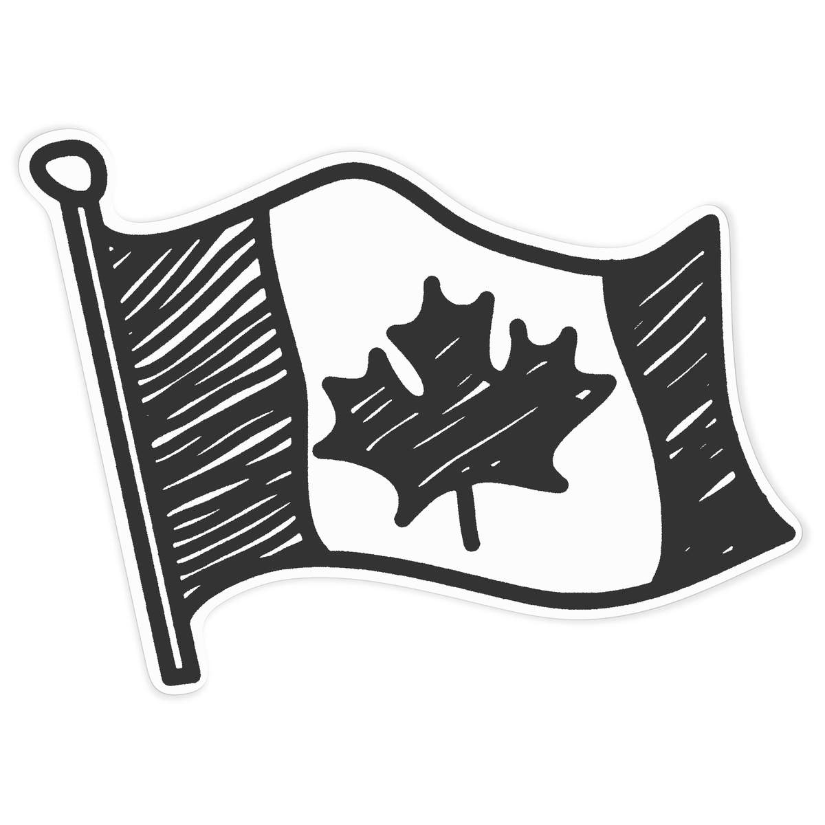 'Canadian Flag' White Premium Vinyl Decal Sticker – Waterproof, Durable & Easy to Apply - For Car Bumpers, Windows, Bins & More - XXL (720mm) (DW00155341)