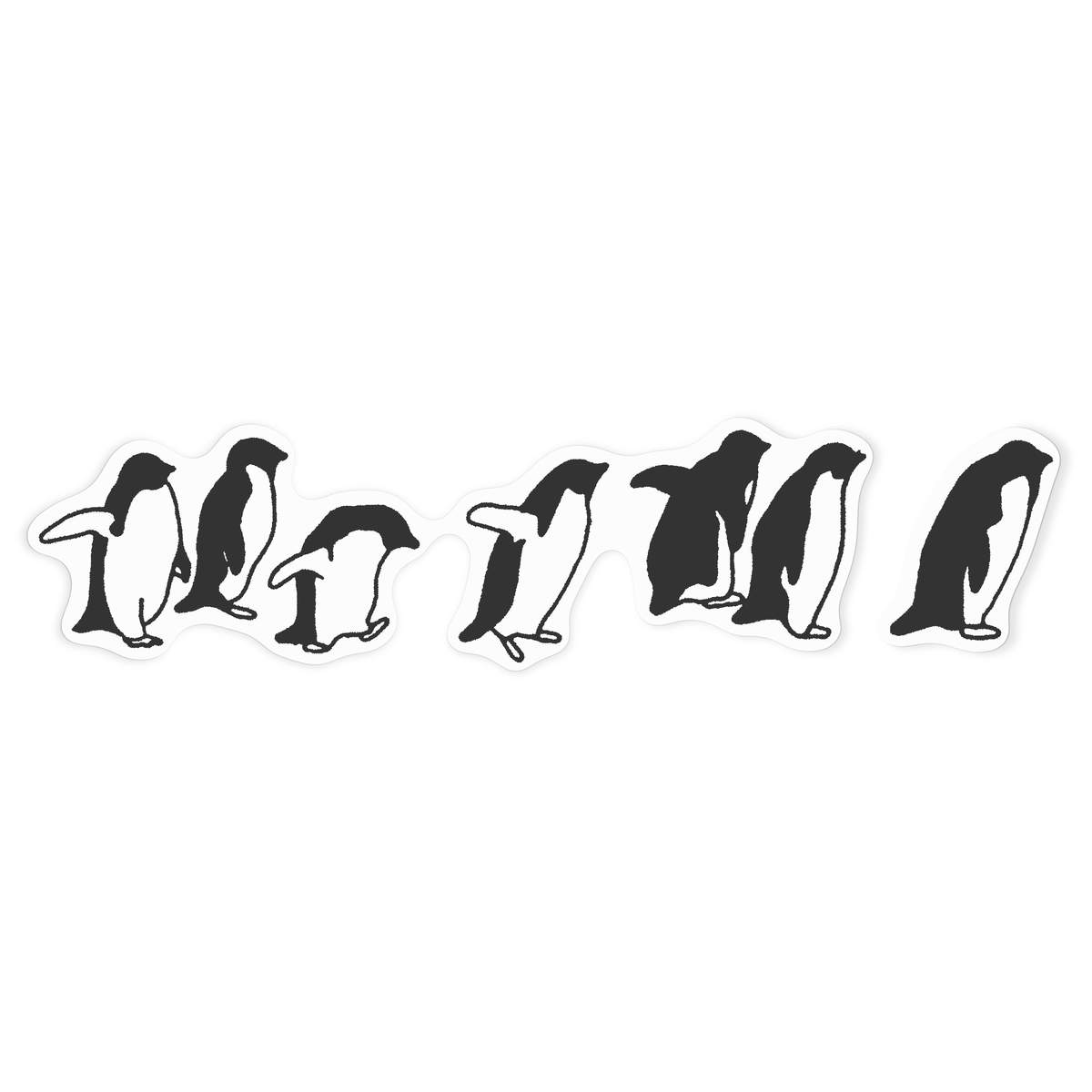 'Walking Penguins' Vinyl Decal Sticker - White, 72cm - Waterproof Permanent Graphic for Cars, Windows, Bins and Smooth Surfaces (DW00155702)