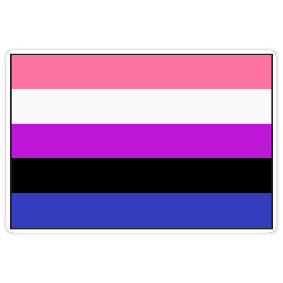 'Genderfluid Pride Flag' White Premium Vinyl Decal Sticker – Waterproof, Durable & Easy to Apply - For Car Bumpers, Windows, Bins & More - XXL (720mm) (DW00156693)