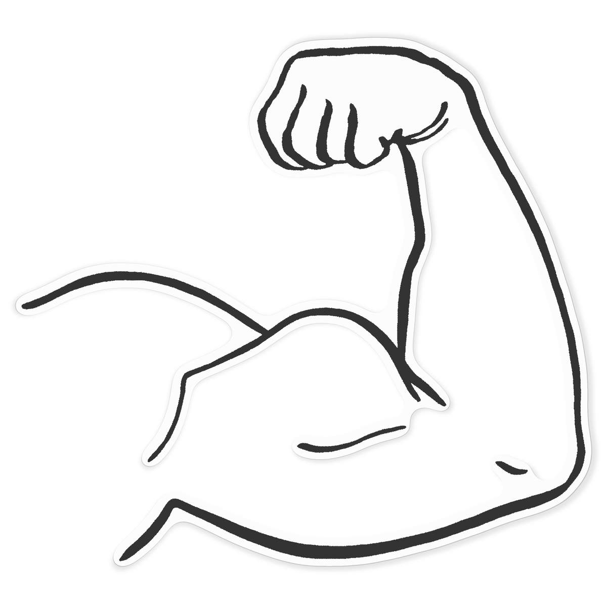 'Bicep' White Premium Vinyl Decal Sticker – Waterproof, Durable & Easy to Apply - For Car Bumpers, Windows, Bins & More - XXL (720mm) (DW00157040)