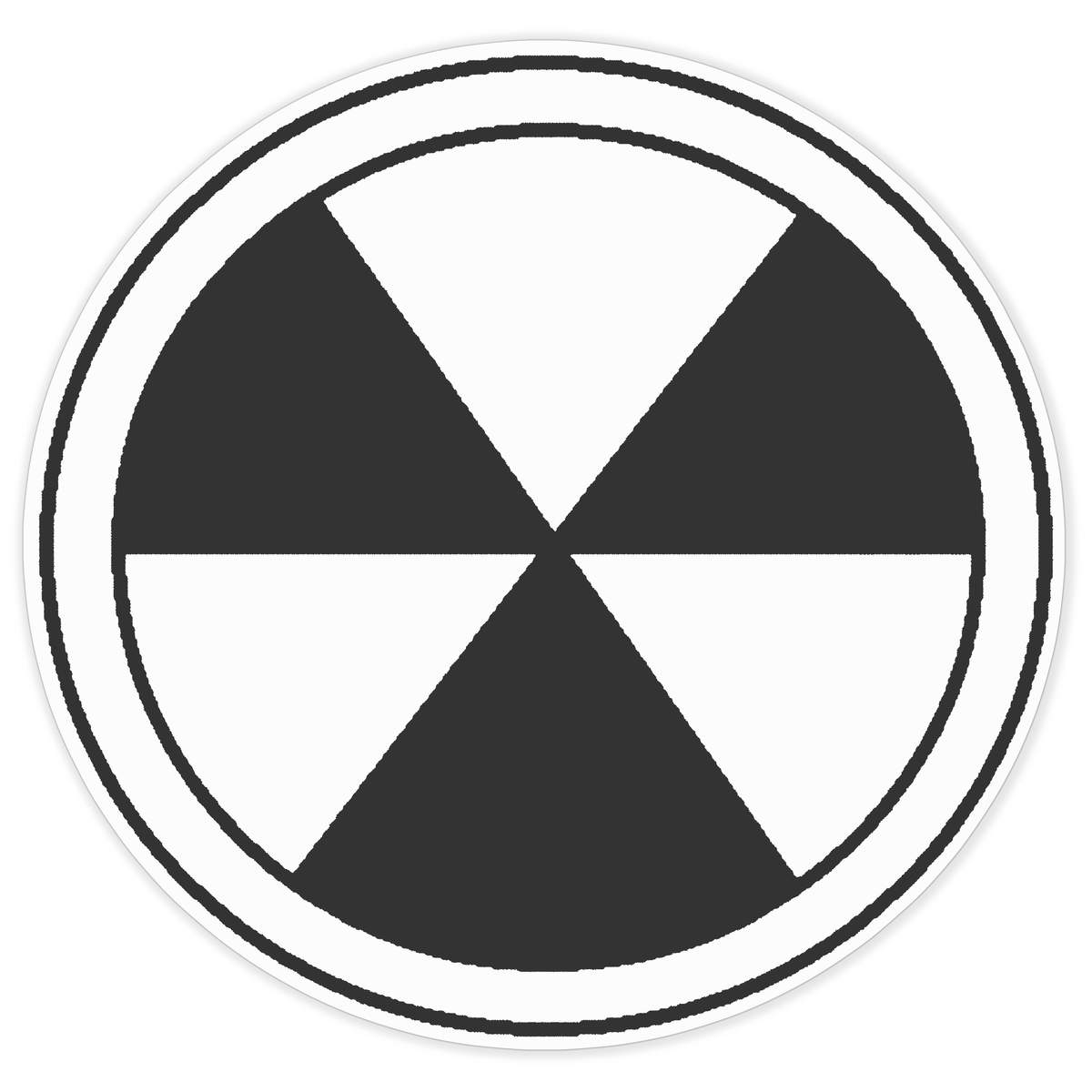 'Radioactive Symbol' White Premium Vinyl Decal Sticker – Waterproof, Durable & Easy to Apply - For Car Bumpers, Windows, Bins & More - XXL (720mm) (DW00159085)