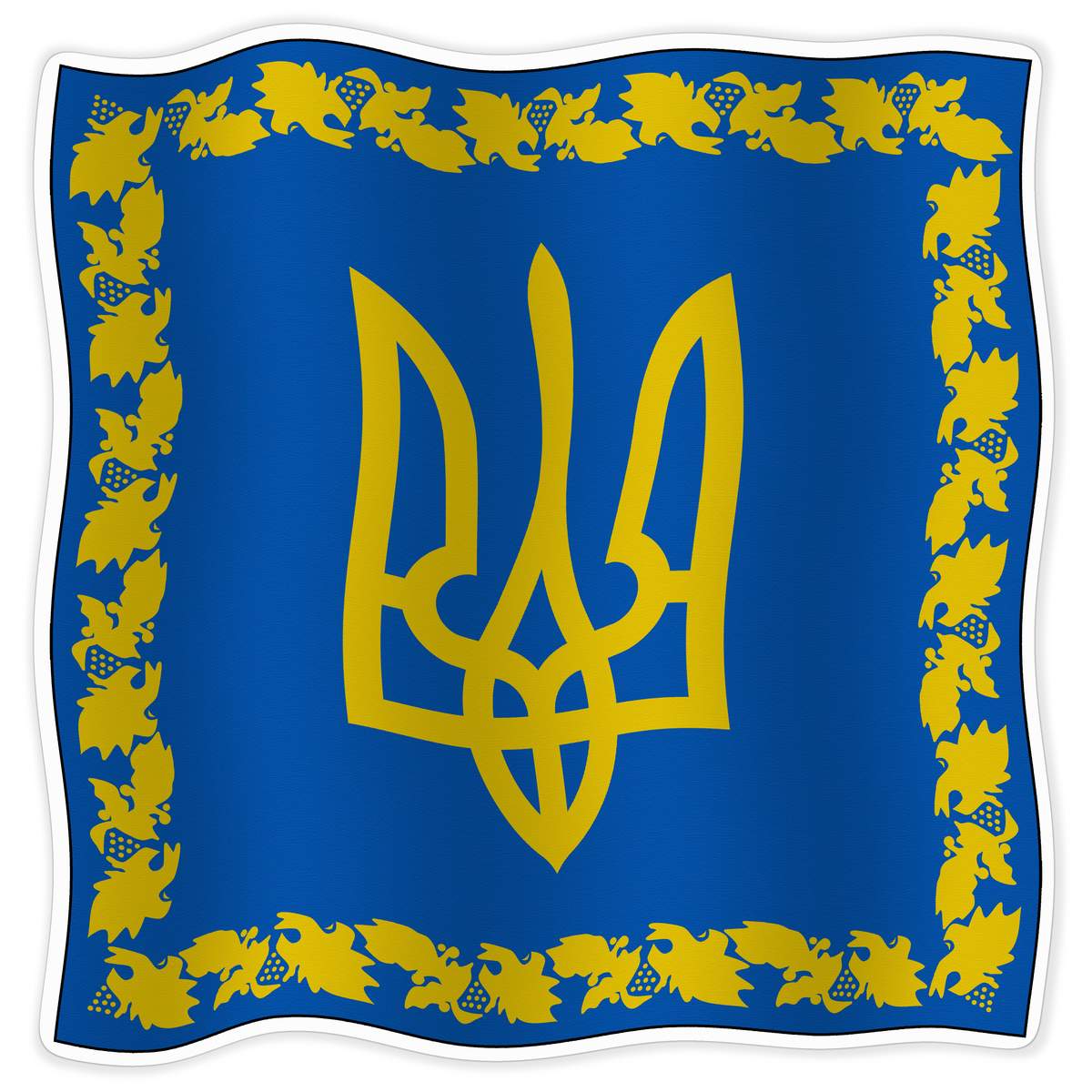 'President Of Ukraine Flag' Vinyl Decal Sticker - White, 72cm - Waterproof Permanent Graphic for Cars, Windows, Bins and Smooth Surfaces (DW00161530)