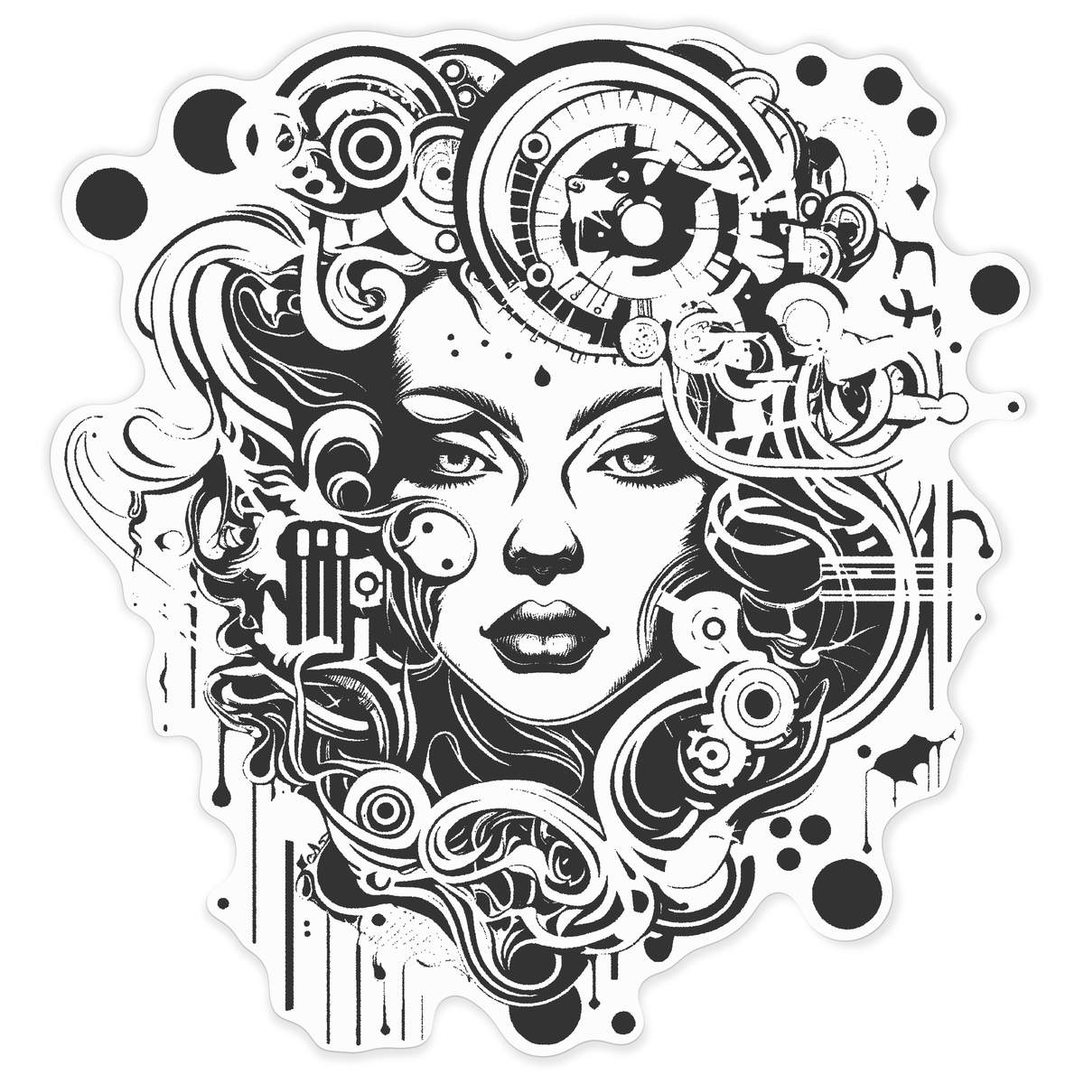'Pattern burst' Vinyl Decal Sticker - White, 72cm - Waterproof Permanent Graphic for Cars, Windows, Bins and Smooth Surfaces (DW00164197)