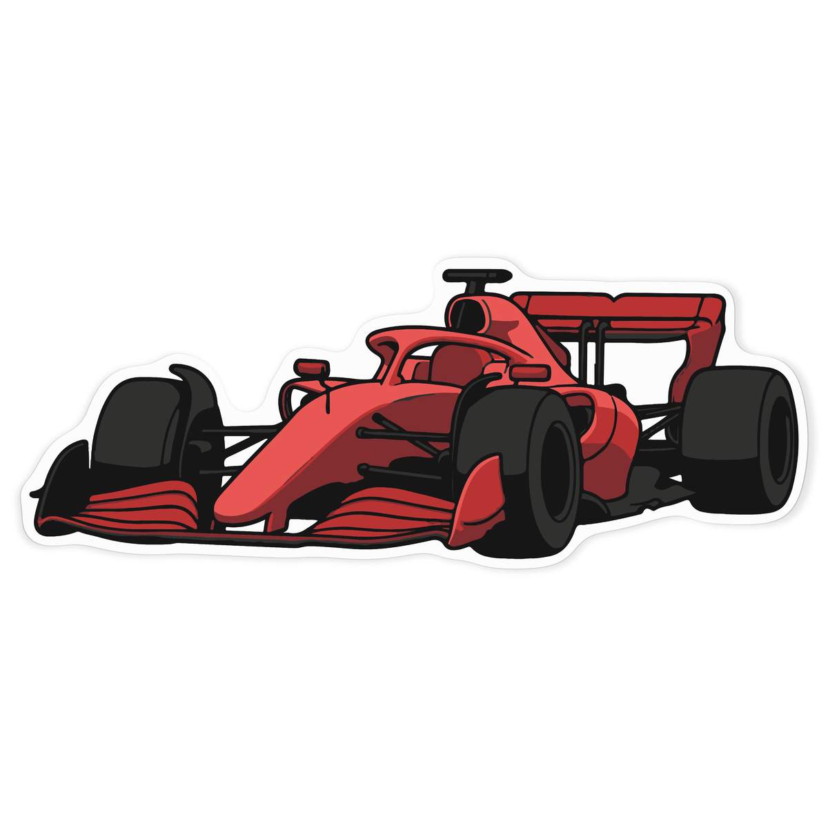 'Racing Car' Vinyl Decal Sticker - White, 72cm - Waterproof Permanent Graphic for Cars, Windows, Bins and Smooth Surfaces (DW00189432)