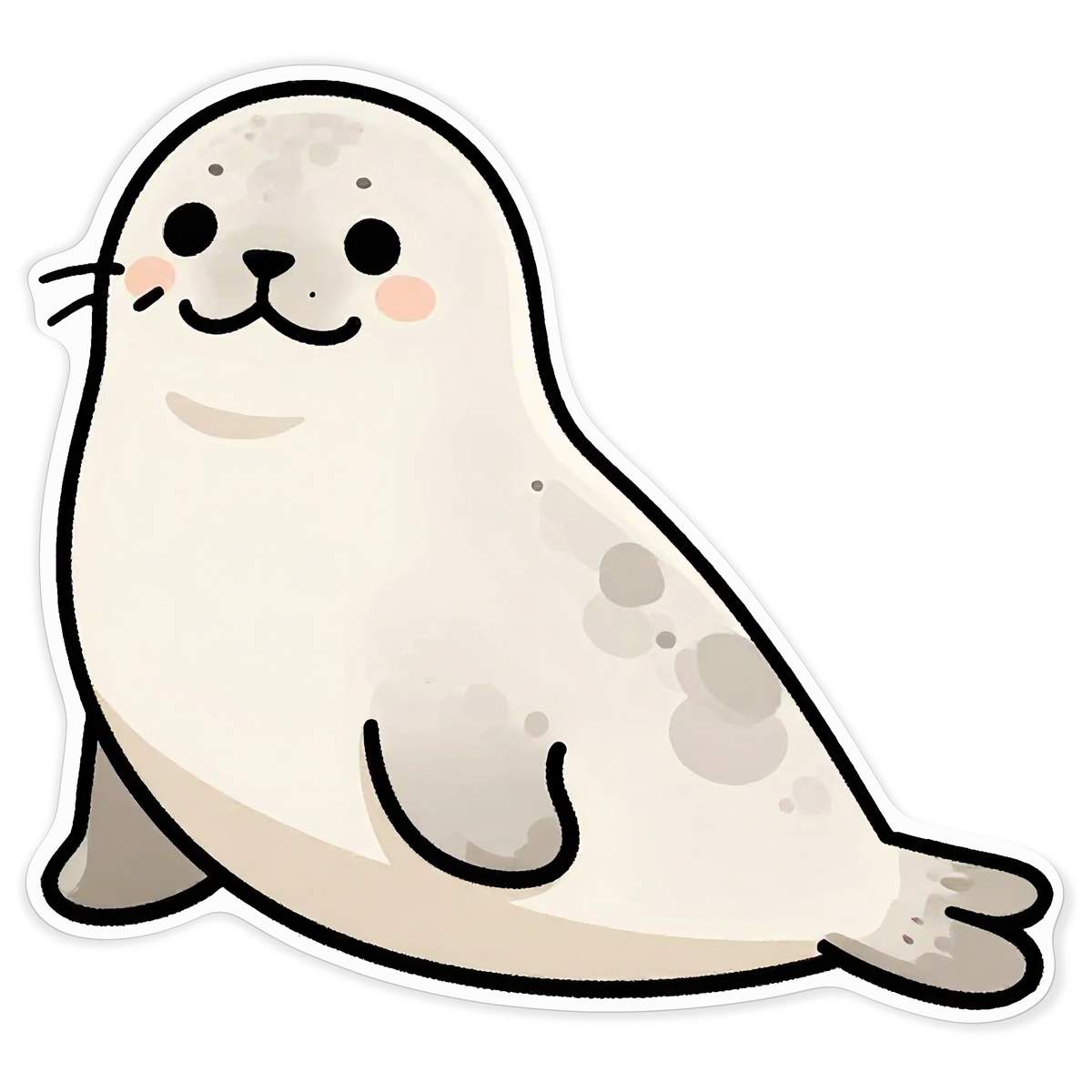'Harbor Seal' Vinyl Decal Sticker - White, 72cm - Waterproof Permanent Graphic for Cars, Windows, Bins and Smooth Surfaces (DW00189657)