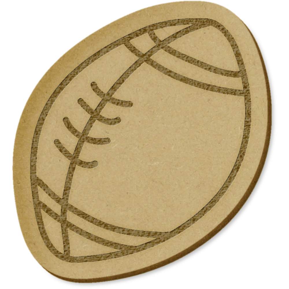 6 x 'Rugby Ball' MDF Craft Embellishments (EB00014974)