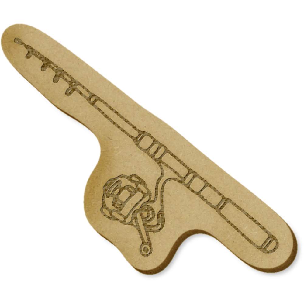 6 x 'Fishing Rod' MDF Craft Embellishments (EB00015914)