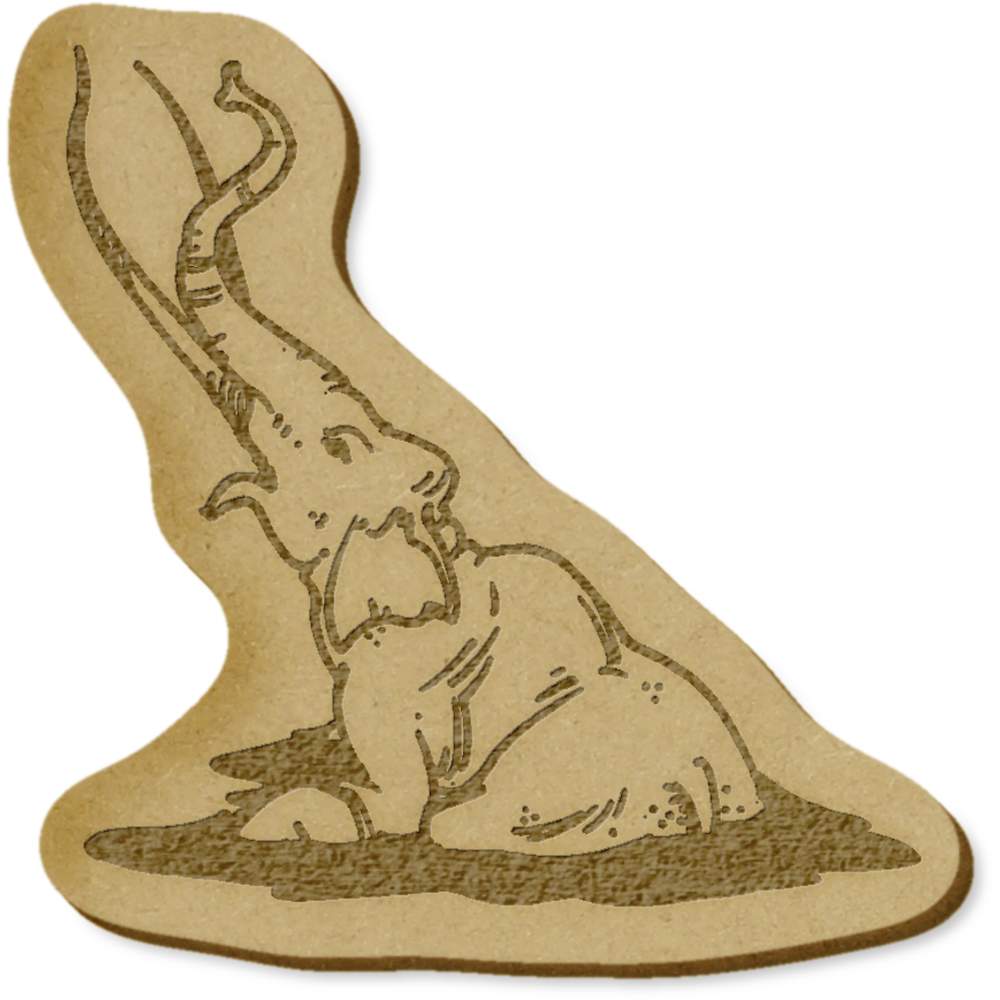 6 x 'La Brea Tar Pit Elephant' MDF Craft Embellishments (EB00024686)