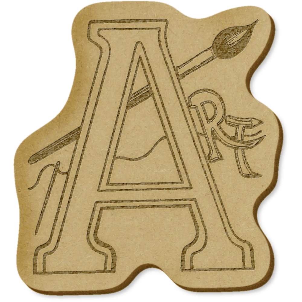 6 x 'A is for Art' MDF Craft Embellishments (EB00025364)