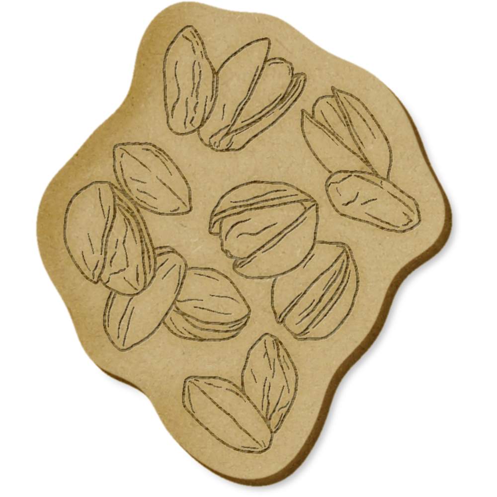 6 x 'Pistachio Nuts' MDF Craft Embellishments (EB00025622)