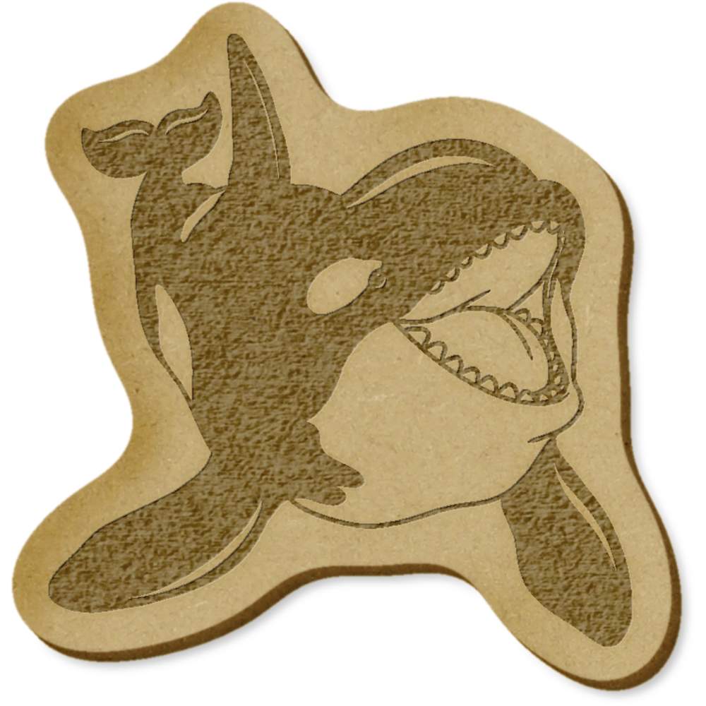 6 x 'Happy Orca Whale' MDF Craft Embellishments (EB00033160)