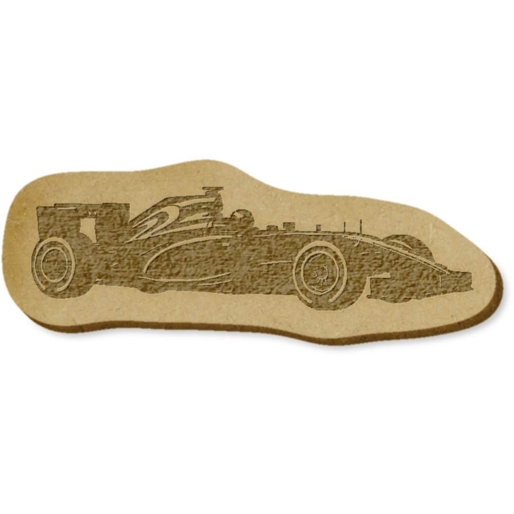 6 x 'Racing Car Silhouette' MDF Craft Embellishments (EB00034227)