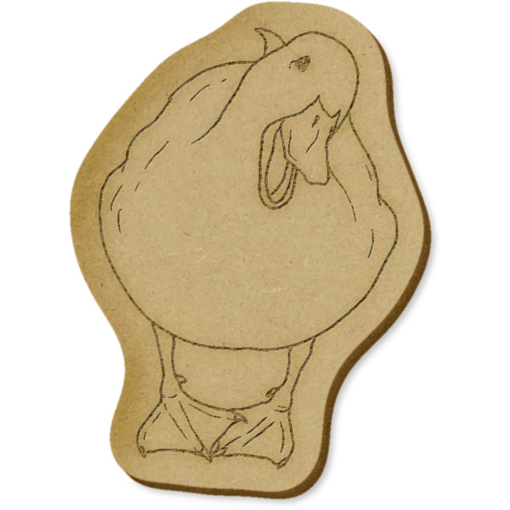 6 x 'Cheeky Duck Looking Up' MDF Craft Embellishments (EB00034391)