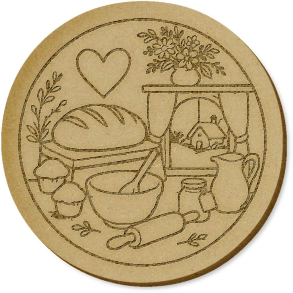 6 x 'Bakery Love' MDF Craft Embellishments (EB00034842)